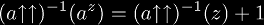 (a{\U\U})^{-1}(a^z) = (a{\U\U})^{-1}(z) + 1